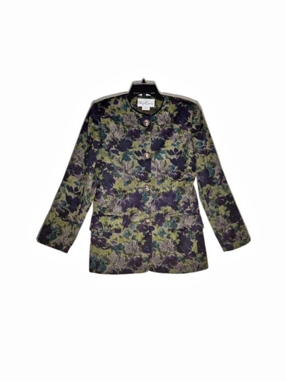 Oleg Cassini Floral Blazer in Green & Purple Size 6